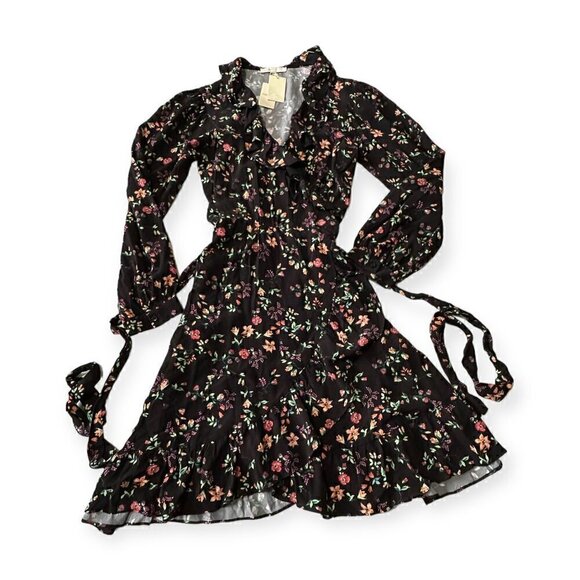 MAJE ROSALIO‎ WRAP DRESS, Size M/2, Black Floral Print, NWT - Picture 6 of 15